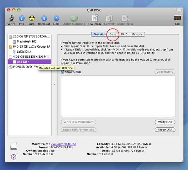 format thumb drive for windows on a mac