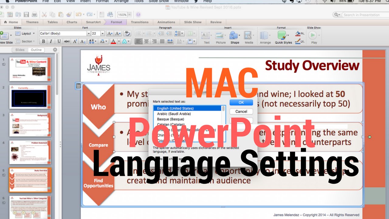 file options on powerpoint for mac